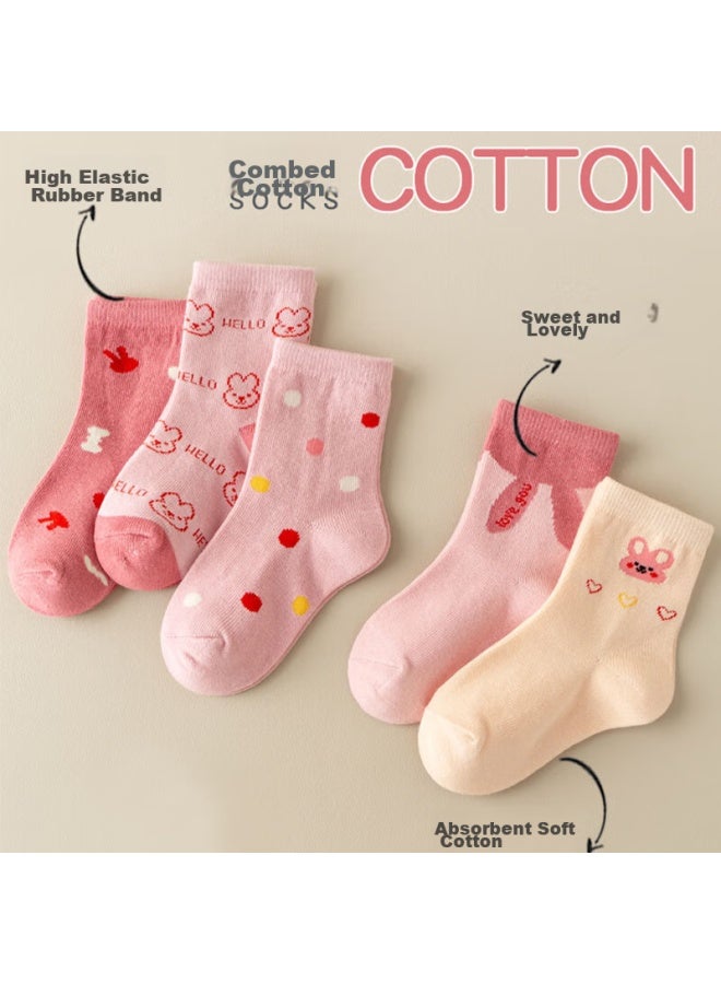 Cotton Thirteen Mianshisan Girls' Socks, Autumn And Winter Mid-calf Socks, Cute For Baby Girls, Trendy For Older Girls, Children's Long Socks - Image 2