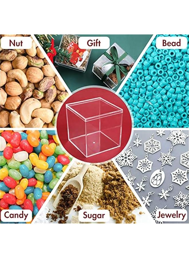 Arabest Acrylic Boxes for Display 3 Pack Clear Plastic Square Cube, 3.3x3.3x3.3Inch/85x85x85mm Small Acrylic Box with Lid, Candy Pill and Tiny Jewelry Storage Boxes Organize Containers - Image 2