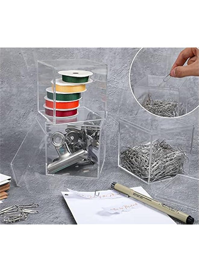 Arabest Acrylic Boxes for Display 3 Pack Clear Plastic Square Cube, 3.3x3.3x3.3Inch/85x85x85mm Small Acrylic Box with Lid, Candy Pill and Tiny Jewelry Storage Boxes Organize Containers - Image 4
