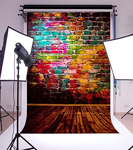 AOFOTO 4x6ft Graffiti Brick Wall Photography Background Grunge Colored Texture Backdrop Party Decoration Punk Music Rock Vocal Concert Trendy Hip Hop Stylish Art Portrait Photo Studio Props Wallpaper - Image 3