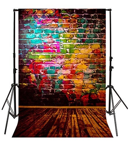 AOFOTO 4x6ft Graffiti Brick Wall Photography Background Grunge Colored Texture Backdrop Party Decoration Punk Music Rock Vocal Concert Trendy Hip Hop Stylish Art Portrait Photo Studio Props Wallpaper - Image 4
