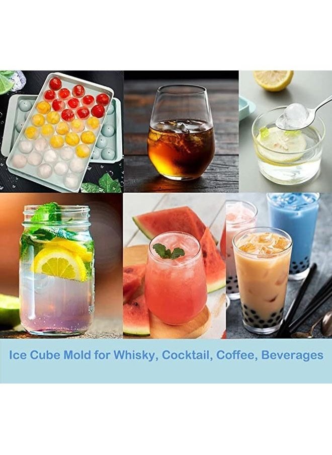 Arabest Ice Cube Tray with Lid and Bin, 3 Pack Ice Trays for Freezer, 99PCS Ice Ball Maker Mold, Round Ice Cube, Mini Circle Ice Cube Tray with Container, Scoop- Easy Release for Whiskey, Cocktail, Coffee - Image 5