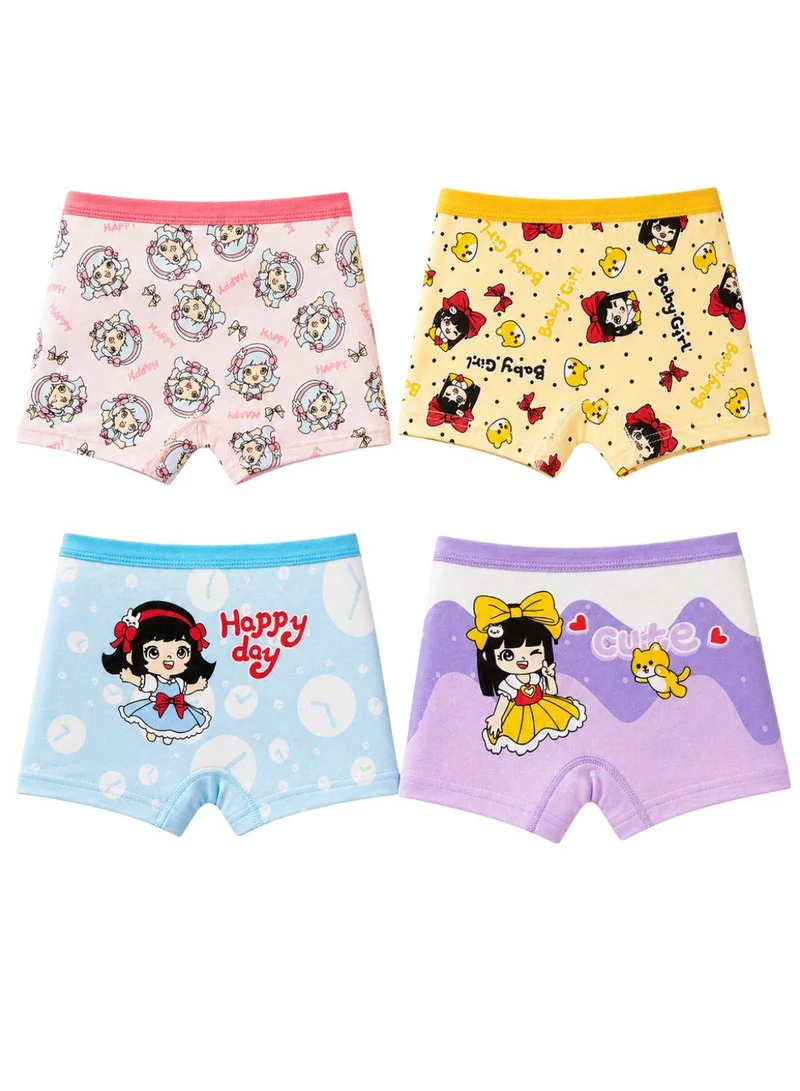 بيبي كلو Girls Happy Girl Printed Cotton Brief Pack of 4