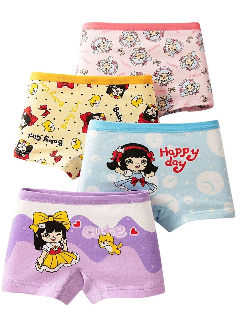 بيبي كلو Girls Happy Girl Printed Cotton Brief Pack of 4