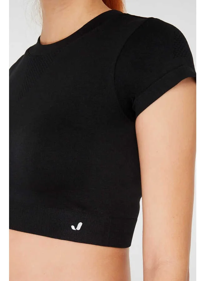 Jerf Captiva Soft Textured & Flexible Crop Top Black