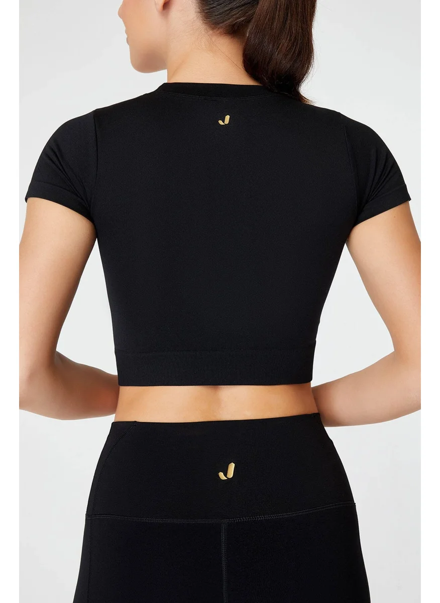 Jerf Captiva Soft Textured & Flexible Crop Top Black