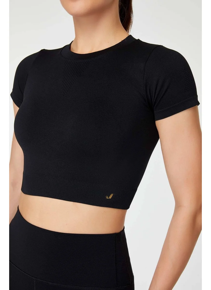 Jerf Captiva Soft Textured & Flexible Crop Top Black