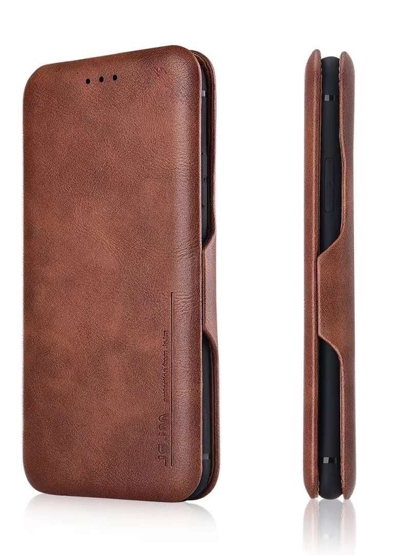 JSJM Protective Case Flip Cover For Apple iPhone 12 Pro Max Brown  - Image 2