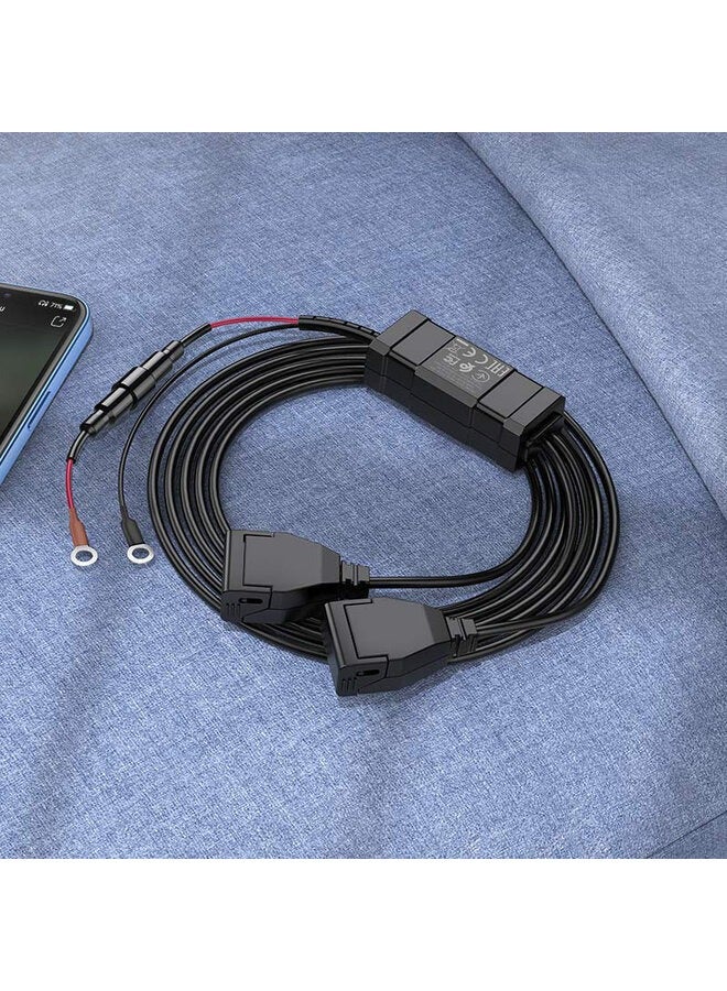 Hoco Z45A Motorcycle Charger, Dual USB 5V/2.4A Output, Waterproof USB-A Port, Handlebar Fixing Strap, 1.5m Cable, ABS+PC Material - Image 3