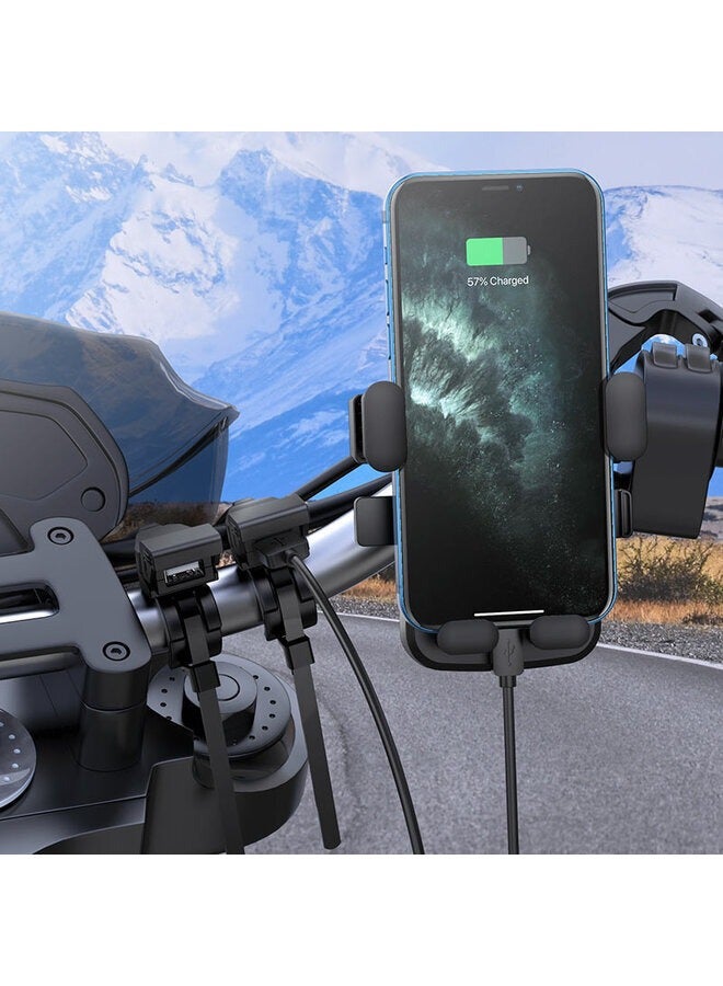 Hoco Z45A Motorcycle Charger, Dual USB 5V/2.4A Output, Waterproof USB-A Port, Handlebar Fixing Strap, 1.5m Cable, ABS+PC Material - Image 5