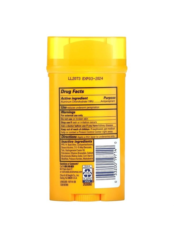 ARM & HAMMER ULTRAMAX Anti-Perspirant Deodorant Invisible Solid Unscented 2.60 oz - Image 2