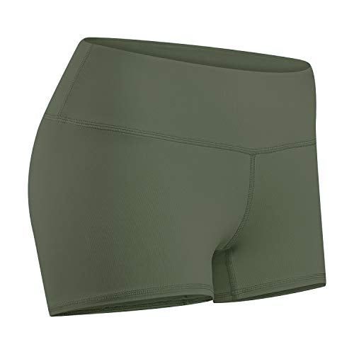 Tough Mode Women's 3" Athletic Workout Volleyball Running WOD Compression Shorts Army Green - Image 2