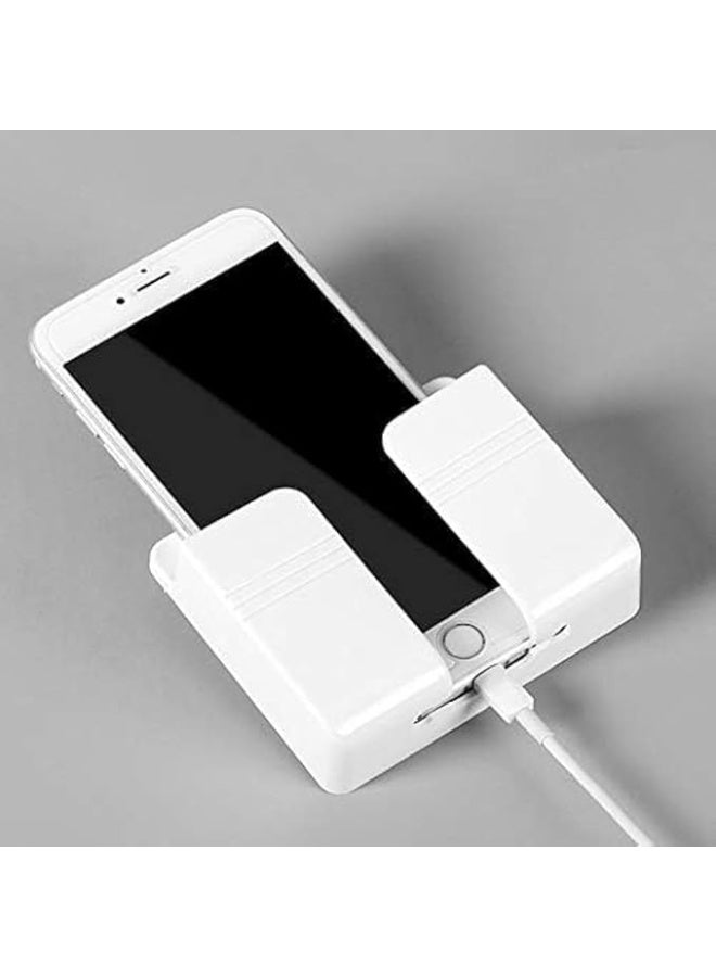 Wall Mount Phone Holder – Adhesive Mobile Charging Stand, Remote Control Holder & Multipurpose Storage Box for Home & Office - Image 1