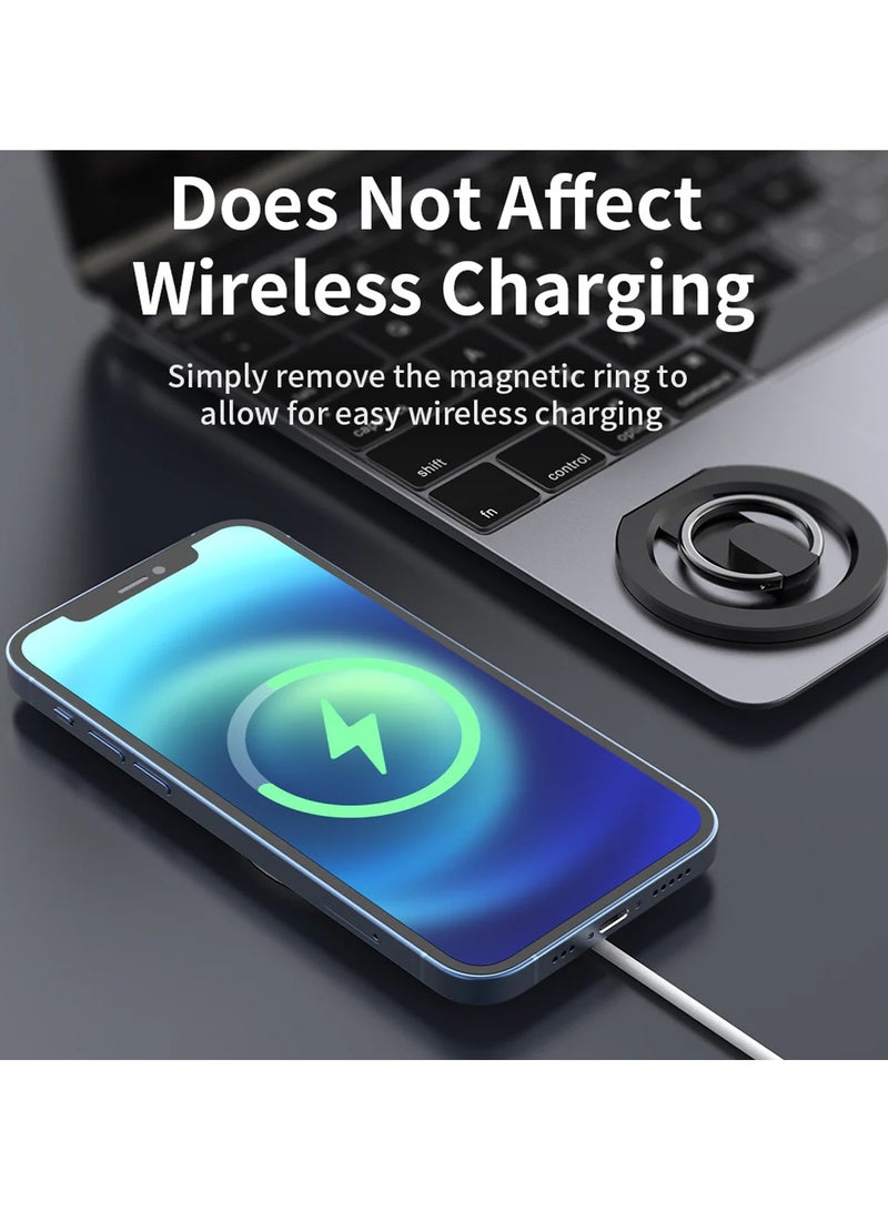 CHAPPELINE ST21 Magnetic Bracket Magnetic Phone Holder Aluminium alloy Ring Mount for MagSafe Ring Stand 360° Foldable Multi-function Magnet - Black - Image 4