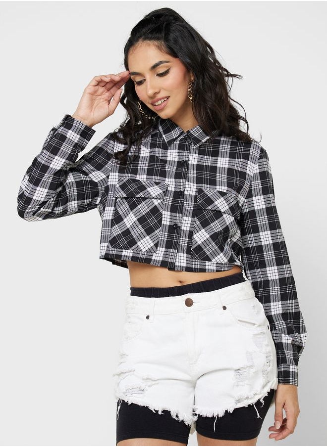 Urban Minx قميص قصير بطبعة مربعات من Urban Minx  - Image 1