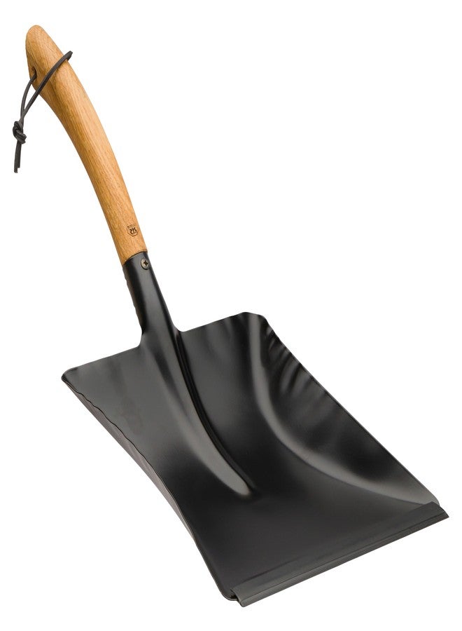 Redecker Dustpan with Oiled Oak Handle, Durable Powder-Coated Metal, Ergonomic Handle, Large Capacity, All Purpose Indoor/Outdoor Design, Made in Germany - Image 1