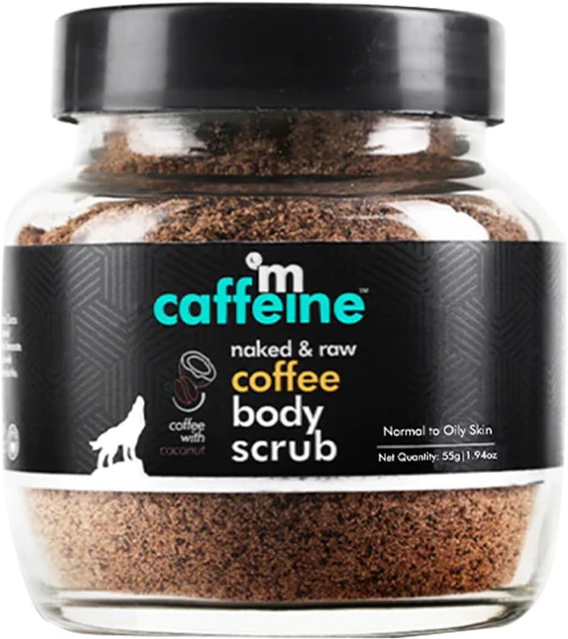 MCaffeine Exfoliating Coffee Body Scrub for Tan Removal & Soft-Smooth Skin | For Women & Men | De-Tan Bathing Scrub with Coconut Oil, Removes Dirt & Dead Skin from Neck, Knees, Elbows & Arms - 1.94 oz - Image 1