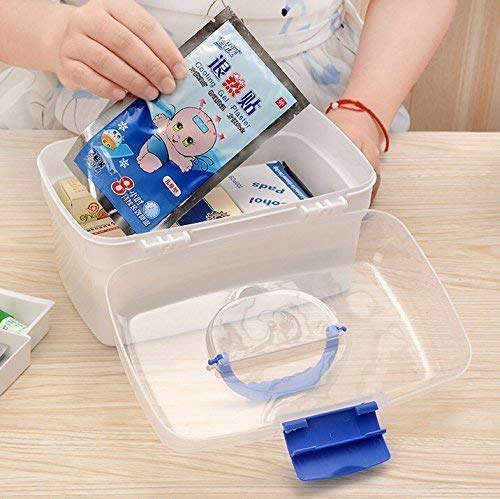 JRT Medicine Box Medicine Storage Organizer First Aid Box Double Layers Health Care Emergency Medicine Storage Box Multilayer First Aid Kit Cabinets Household Medical Box - Image 3