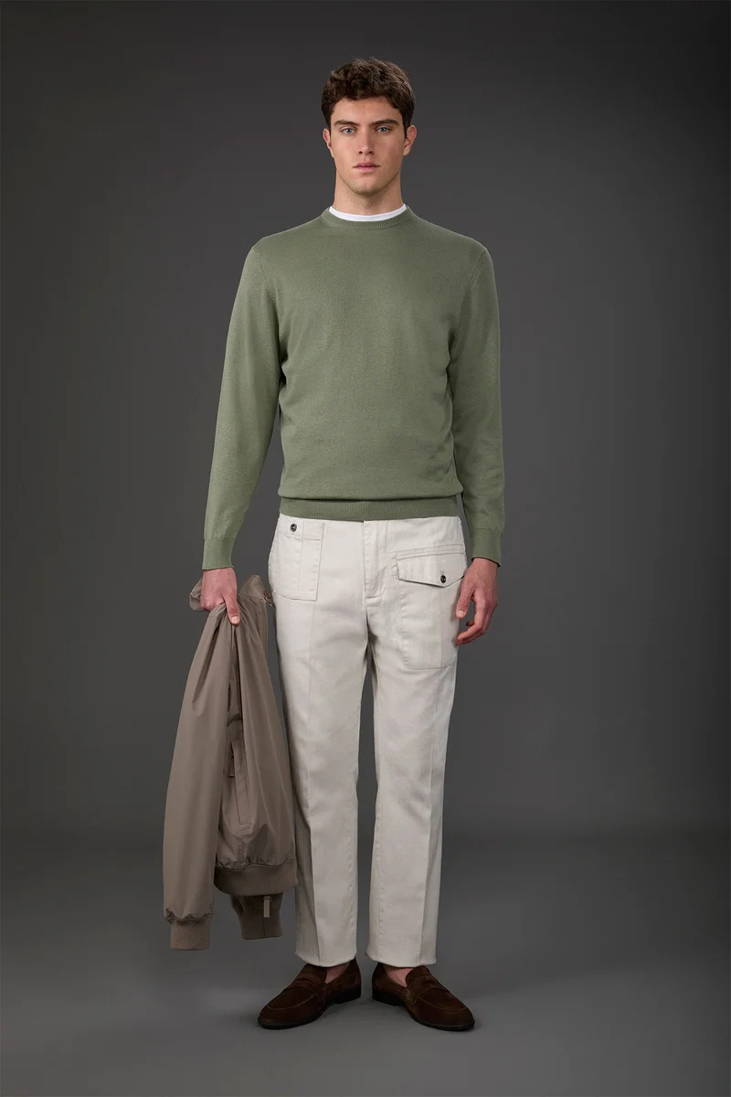 Men's crew neck sweater - Sage Green