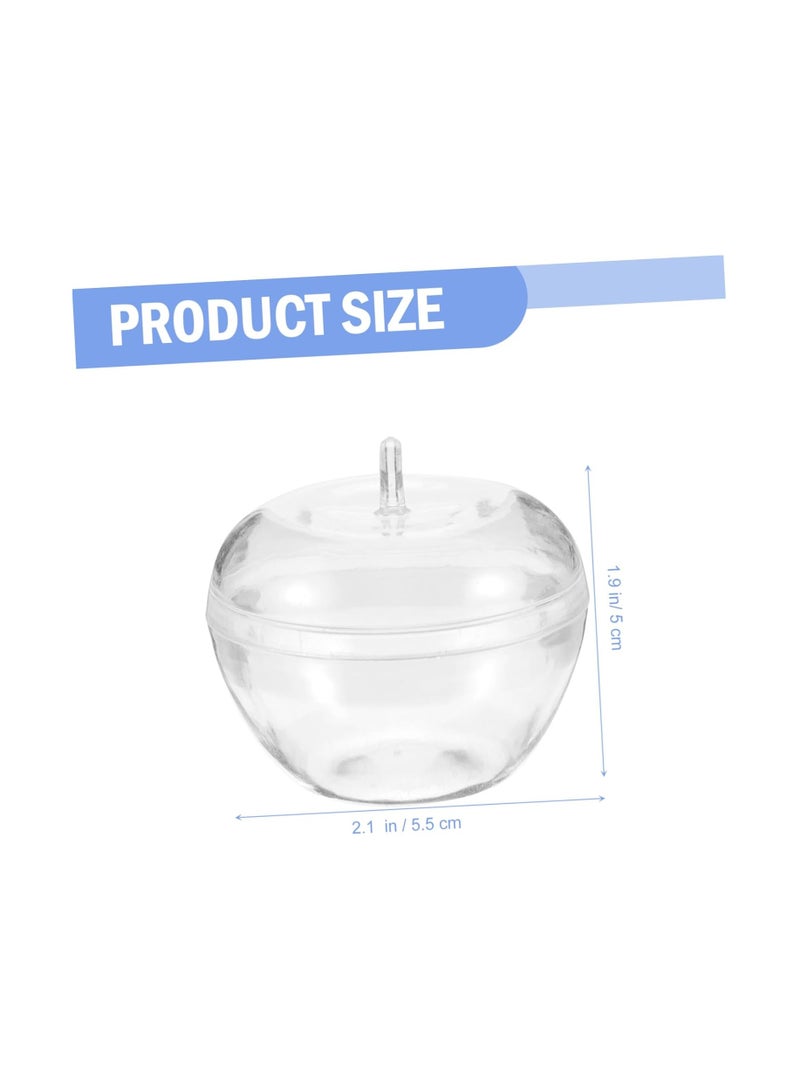 SOLARAE 12pcs Apple Storage Box, Plastic Candy Containers, Clear Plastic Gift Box, Fillable Candy Cases with Lid, Hanging Baubles Balls Clear Ornaments, Apples Shaped Cookie Jar Snacks Box for Kids - Image 4