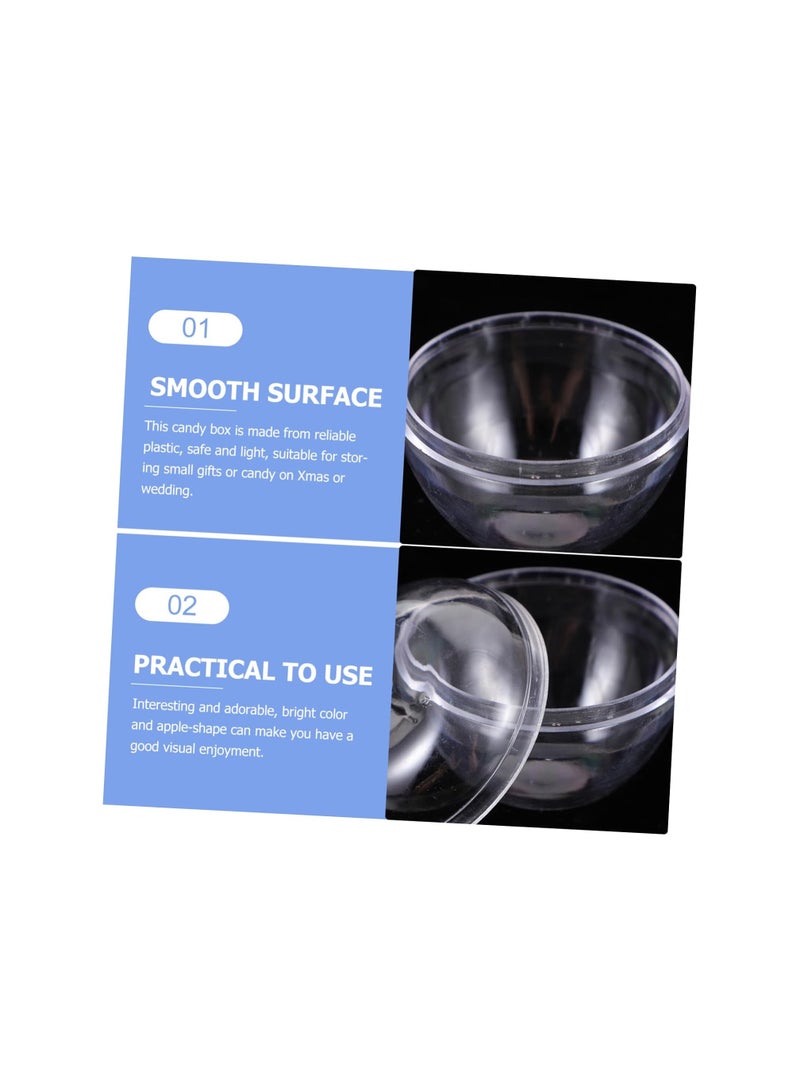 SOLARAE 12pcs Apple Storage Box, Plastic Candy Containers, Clear Plastic Gift Box, Fillable Candy Cases with Lid, Hanging Baubles Balls Clear Ornaments, Apples Shaped Cookie Jar Snacks Box for Kids - Image 5