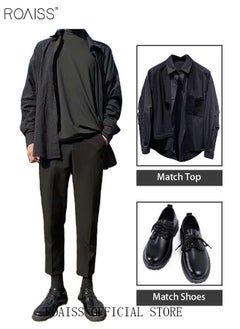 roaiss Men's Suit Pants Straight-Leg Slacks Cropped Pants with Elastic Waist and Good Hang Down Feeling  - Image 5