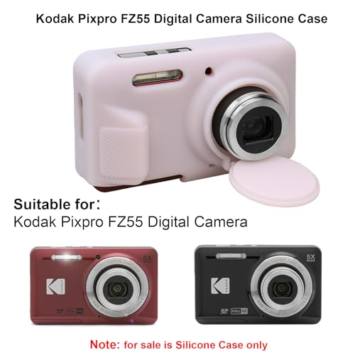 Elonbo Case for Kodak PIXPRO FZ55 Digital Camera, Kodak FZ55 Vlogging Camera Soft Silicone Case, Rubber Protective Cover, Anti-Scratch Skin Sleeve with Detachable Lens Cover, Jelly Pink - Image 2