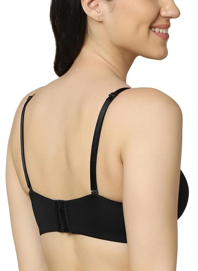 ترايامف Triumph Women's Polyester Wire Free Casual T-Shirt Bra (110I651_Black)