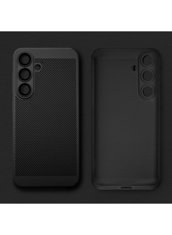 Heat Dissipation Samsung Galaxy A16 Case with Built in Camera Lens Protector Slim Fit Breathable Cooling Anti Fingerprint Hard PC Back Shockproof Cover For  (Black)