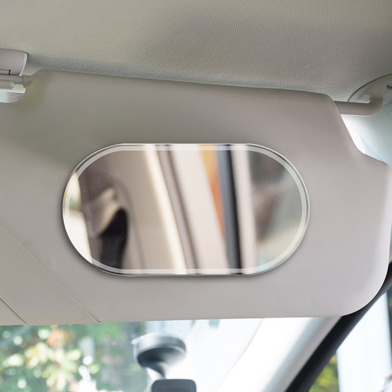 Car Visor Mirror: Silver Type1 1mm Thick Breakageproof Stainless Steel Makeup Mirror - Polished Edge Clear Image Cute Fashionable Mirror for Car Interior Use - Image 2