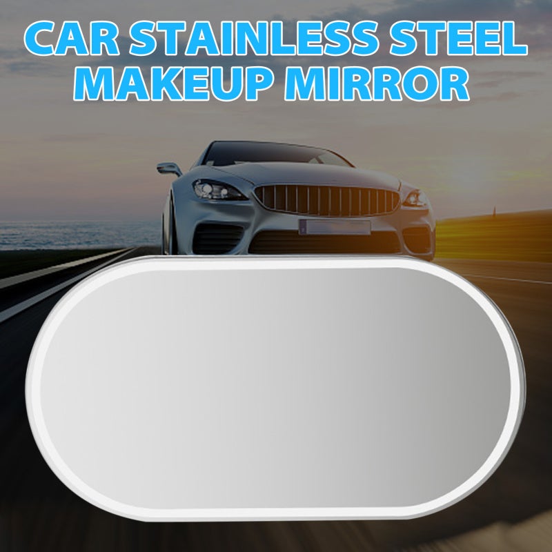 Car Visor Mirror: Silver Type1 1mm Thick Breakageproof Stainless Steel Makeup Mirror - Polished Edge Clear Image Cute Fashionable Mirror for Car Interior Use - Image 4