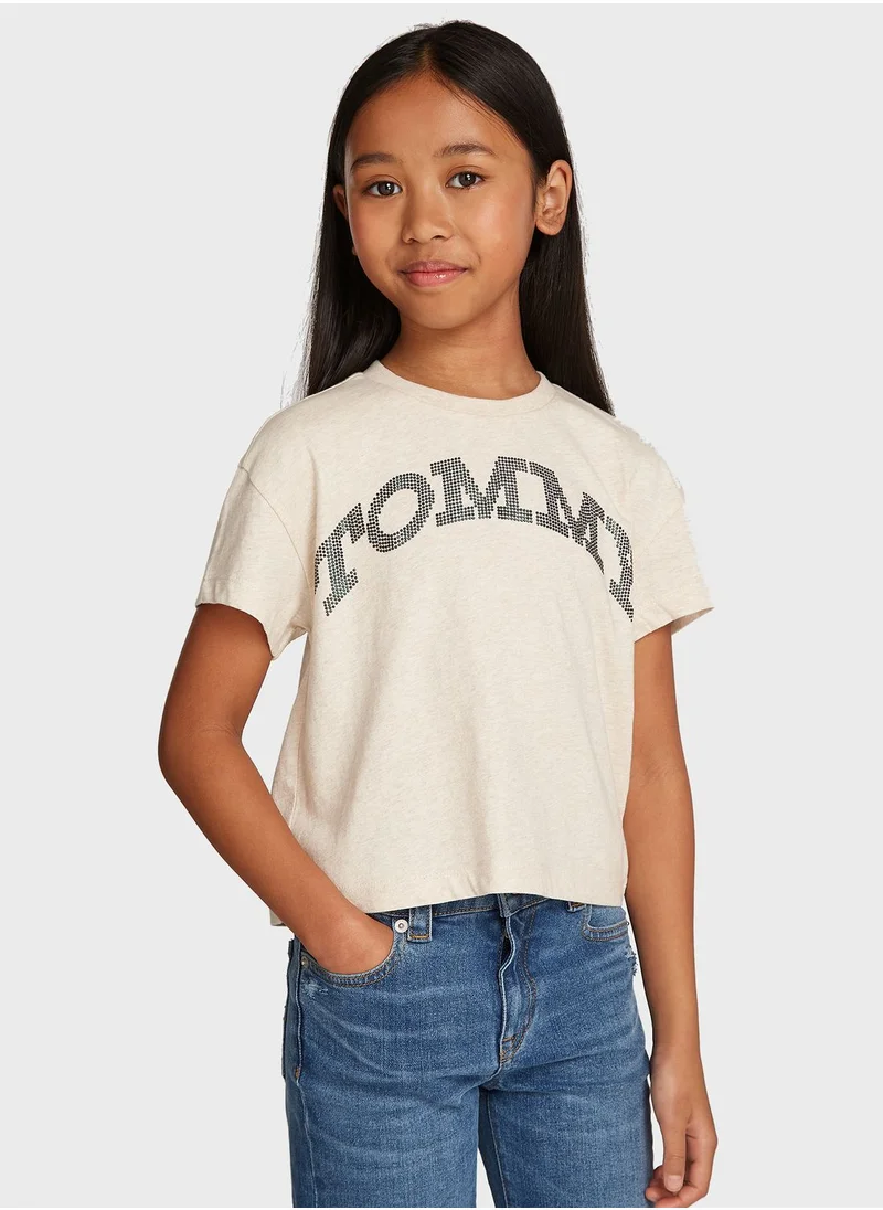 TOMMY HILFIGER Youth Logo Crew Neck T-Shirt