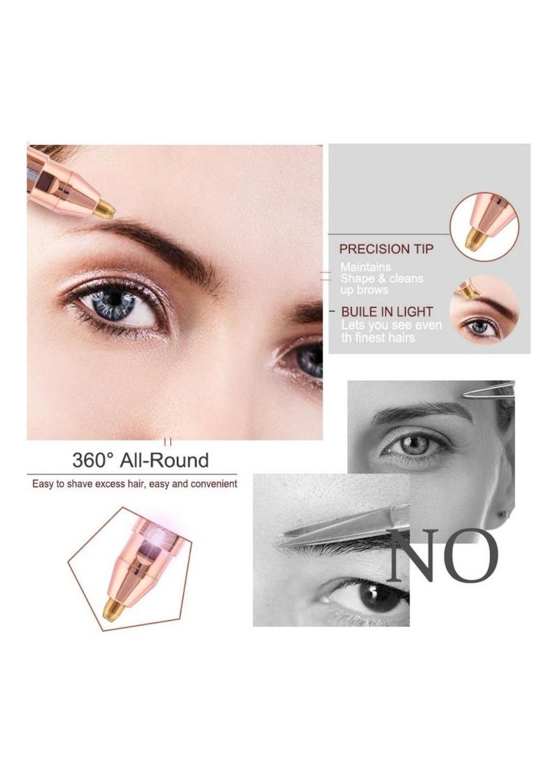 2-In-1 Lipstick Shape Mini Painless Rechargeable Electric Hair Remover Machine And Eyebrow Trimmer Epilator Multicolour