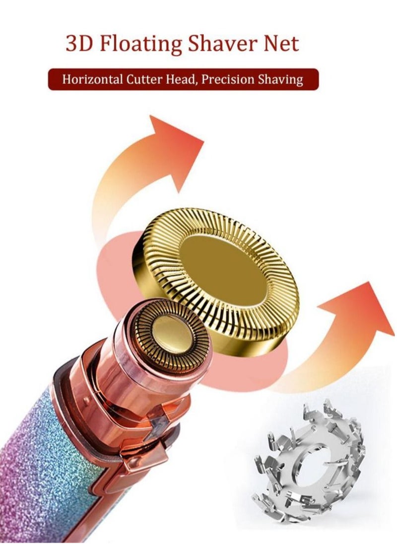 2-In-1 Lipstick Shape Mini Painless Rechargeable Electric Hair Remover Machine And Eyebrow Trimmer Epilator Multicolour