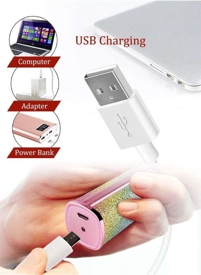 2-In-1 Lipstick Shape Mini Painless Rechargeable Electric Hair Remover Machine And Eyebrow Trimmer Epilator Multicolour
