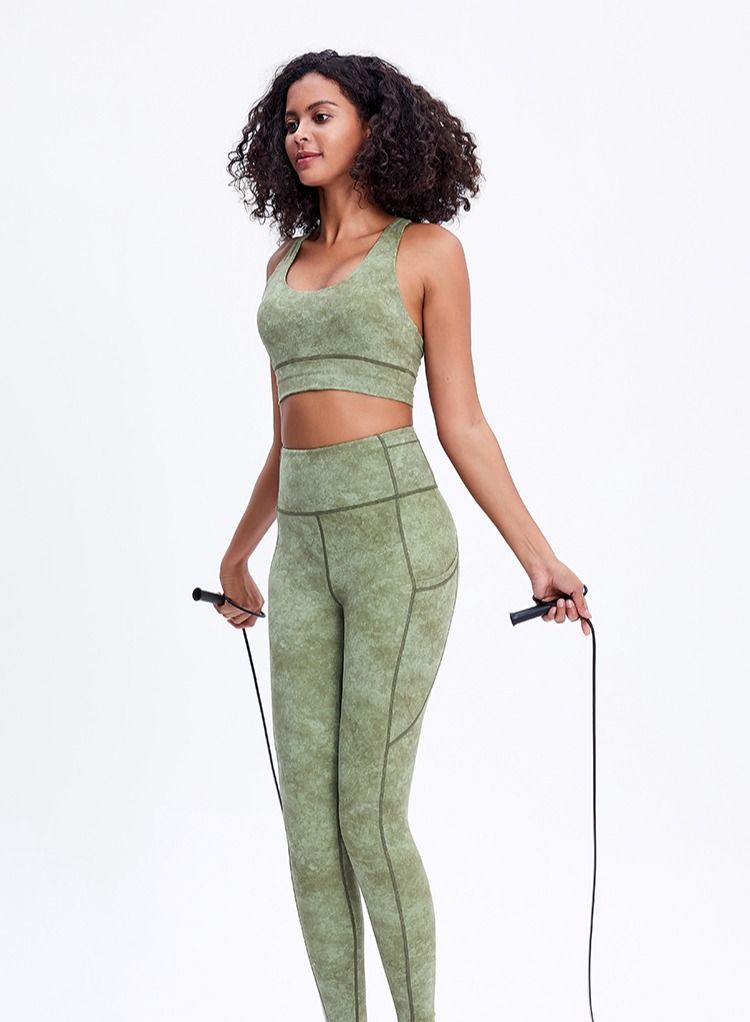 Yoga Exercise Fitness Running Bra Green