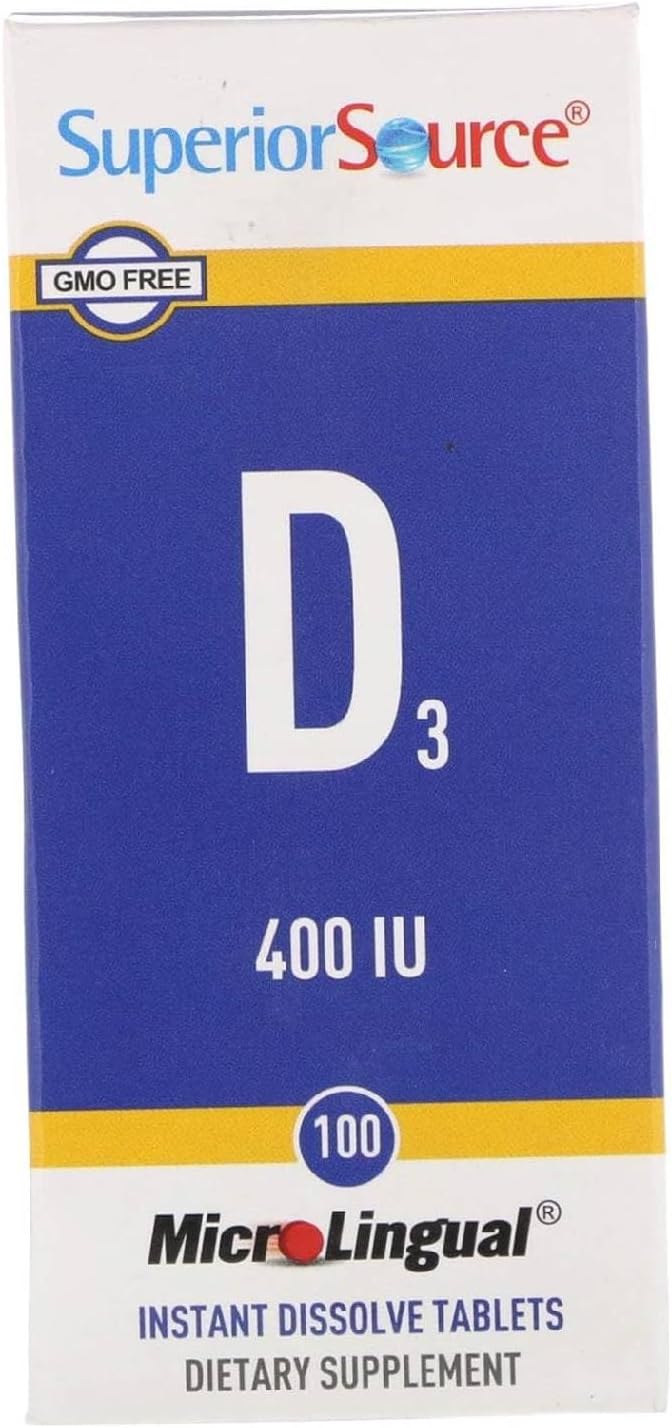 Superior Source أقراص فيتامين د3 400 وحدة دولية تحت اللسان للبالغين - Image 1