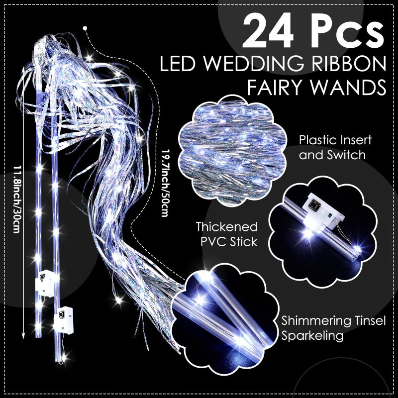 24 led lights rain shine fairy stick wedding party atmosphere cheering props festival party decoration - Image 2