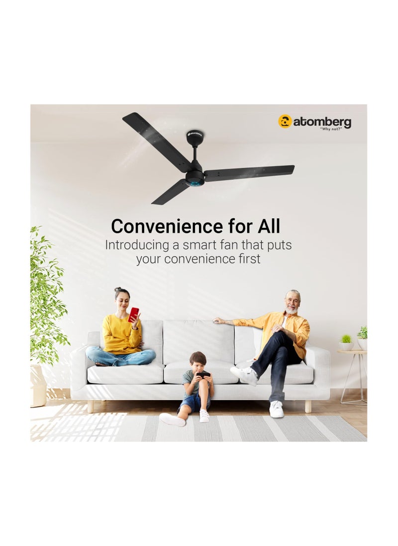 Generic - atomberg Renesa Smart 1200mm BLDC Ceiling Fan with IoT & Remote | Energy Efficient Ceiling Fan| High Air Delivery with LED Indicators (Midnight Black) - Image 1