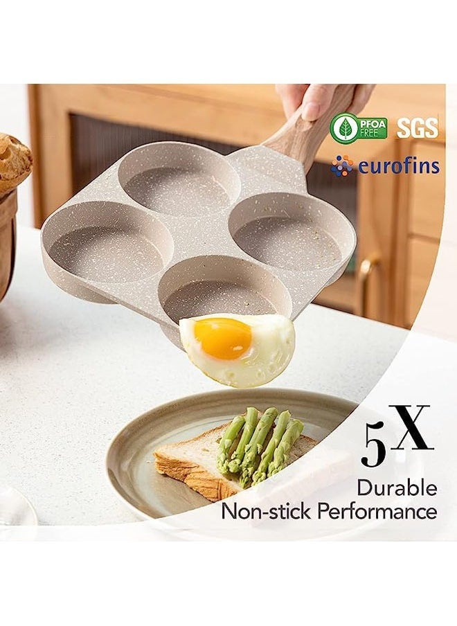 Arabest 4-Cup Egg Pan Omelette Pan Nonstick Egg Frying Pan Pancake Pan Healthy Granite Egg Cooker Pan Egg Skillet For Breakfast Suitable For Gas Stove & Induction Cookware - Image 2