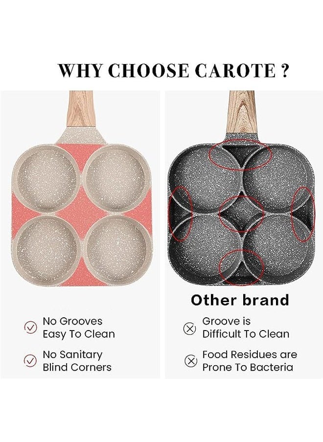 Arabest 4-Cup Egg Pan Omelette Pan Nonstick Egg Frying Pan Pancake Pan Healthy Granite Egg Cooker Pan Egg Skillet For Breakfast Suitable For Gas Stove & Induction Cookware - Image 5