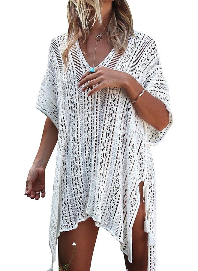 HARHAY Women's Summer Swimsuit Bikini Beach Swimwear Cover up Off White - Image 1