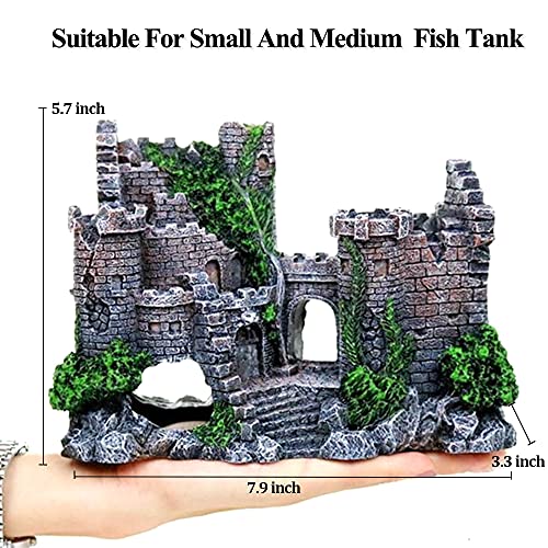 fazhongfa Aquarium Castle Air Bubbler Fish Tank Decorations for Betta Fish Ornament Small and Medium Fish Accessories Decor Betta House Toys (Air Pump is Not Include) - Image 3