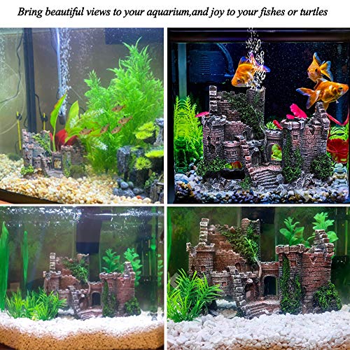 fazhongfa Aquarium Castle Air Bubbler Fish Tank Decorations for Betta Fish Ornament Small and Medium Fish Accessories Decor Betta House Toys (Air Pump is Not Include) - Image 5