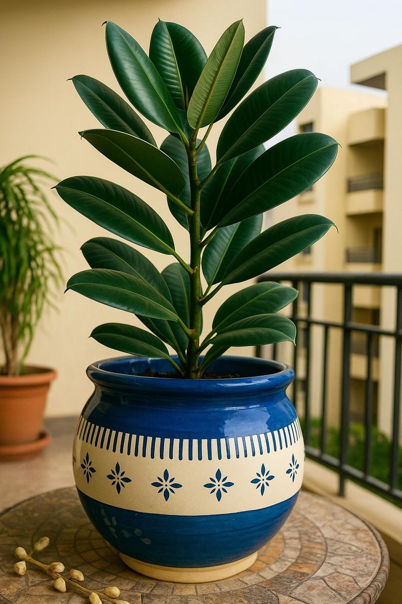 Niyara Ceramic planters pots for Indoor Outdoor Home, Garden Office Decor Balcony Planters Gamla Flower Size Small 6 inches (Blue jhalar) - Image 3