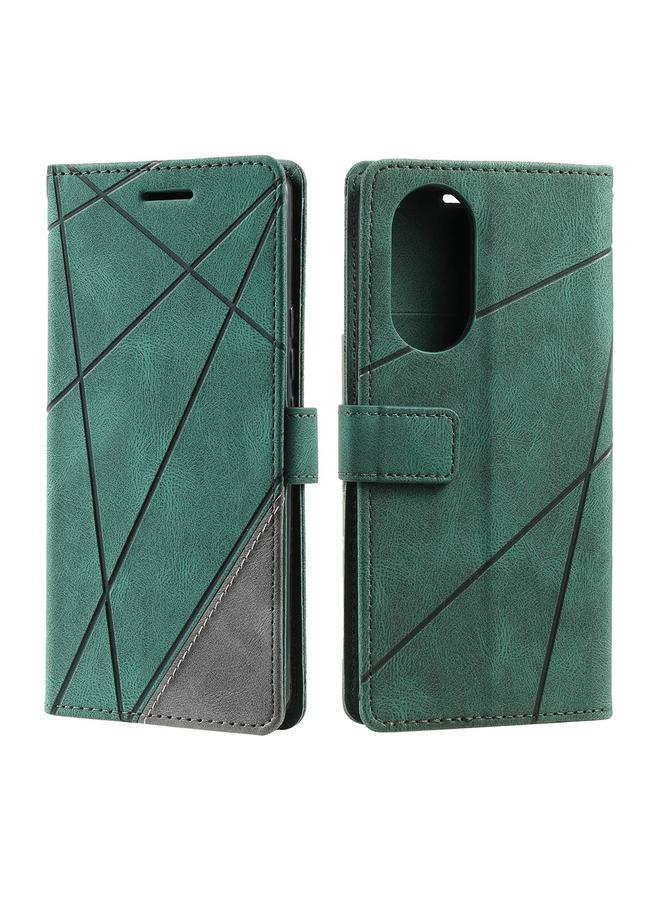 S-TOP Case For OPPO A17 4G Skin Feel Splicing Leather Phone Case - Image 2