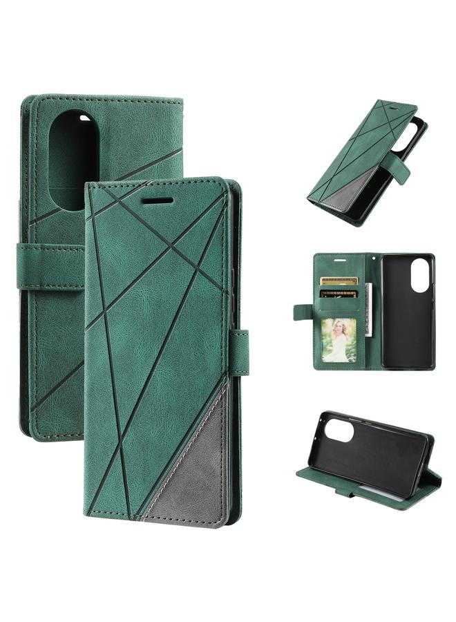 S-TOP Case For OPPO A17 4G Skin Feel Splicing Leather Phone Case - Image 1