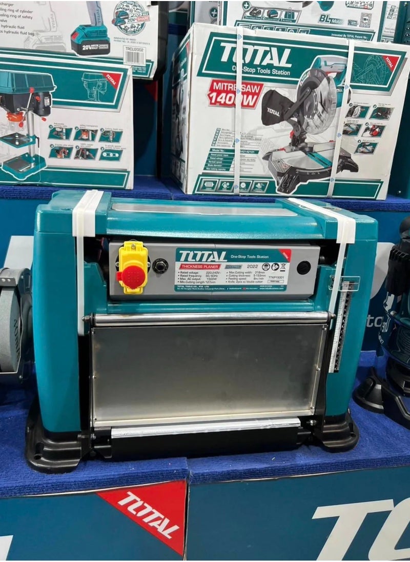 TOTAL Total 1500W Thickness Planer Electric Planer – 220V-240V, Max Cutting Width 318mm, Max Cutting Depth 2.5mm, 9000 RPM Blade Speed – Ideal for Woodworking, Biscuit Jointing, and Laminate Trimming  - Image 2