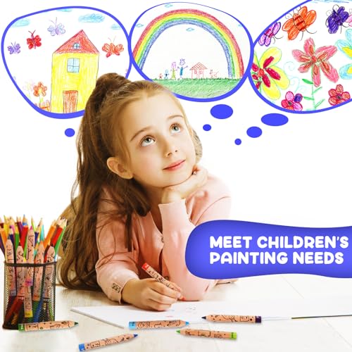 ThEast Stocking Stuffers for Kids, 12 Toddlers Colored Pencils, Cute Animal Toddlers Crayons Coloring Pencil with Sharpener, Pre-Sharpened(Pack of 1) - Image 5
