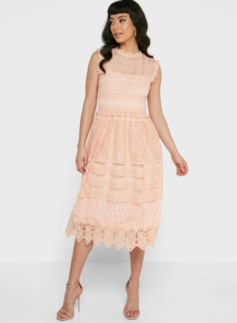 boohoo Lace Detail Knitted Dress